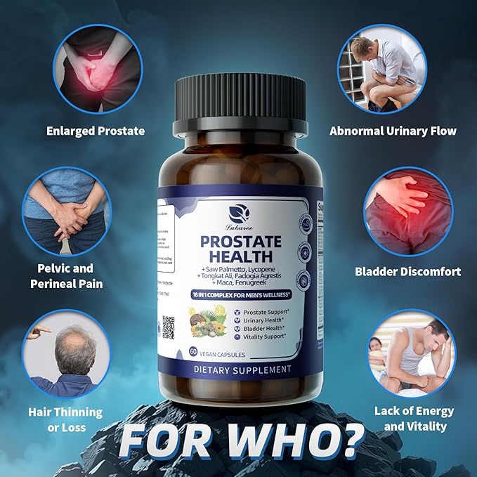 Prostate Health Supplements for Men - 18 in 1 Saw Palmetto with Pumpkin Seed & Nettle - Advanced DHT Blocker - Urinary Tract Health Support - Enhanced with Ashwagandha, Reishi, 2 Pack