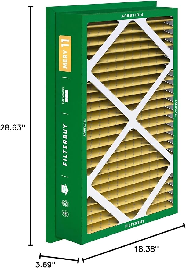 Filterbuy 20x30x5 Air Filter MERV 11 Allergen Defense (2-Pack), Pleated HVAC AC Furnace Air Filters Replacement for Honeywell Return Grille (Actual Size: 18.38 x 28.63 x 3.69 Inches)