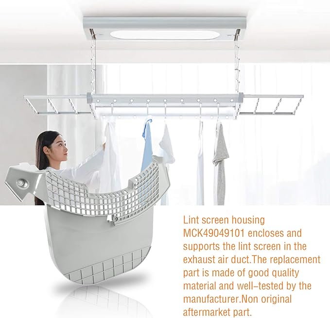 【2025 UPGRADED】2pcs MCK49049101 Dryer Lint Filter Screen Housing Guide Cover with ADQ56656401 Lint Filters Stainless Steel Mesh - Fit for L-G Ken-more Dryers DLEX3570V DLGX4271V 79691282310