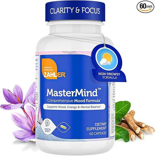Zahler Mastermind, Comprehensive Mood Formula, Supports Mood Relaxation and Mental Balance, Certified Kosher, 60 Capsules