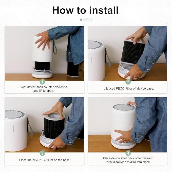 2 Pack Air Mini Filter Replacements Compatible with Molekule Air Mini & Air Mini + Air Purifiers, 3-in-1 High-Efficiency True HEPA Replacement Filter