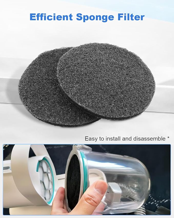 10Pcs Hepa Filter Sponge Replacement Accessories Fit for Neabot//Neakasa P1 Pro Pet Grooming Kit & Vacuum 3.74inch Diameter Circle