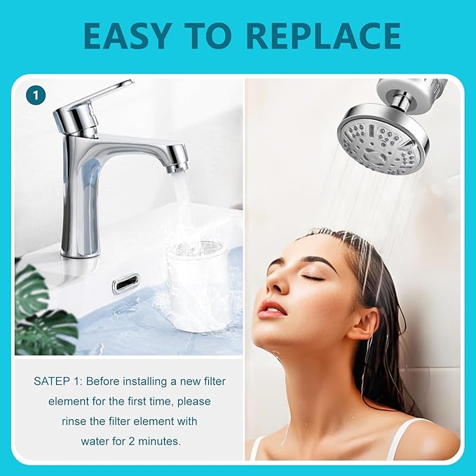 20-Stages Shower Filter Replacement Compatible with SR SUN RISE Shower Hand, Water High Efficiency Filter,Reduces Chlorine & Chemicals 3pcs