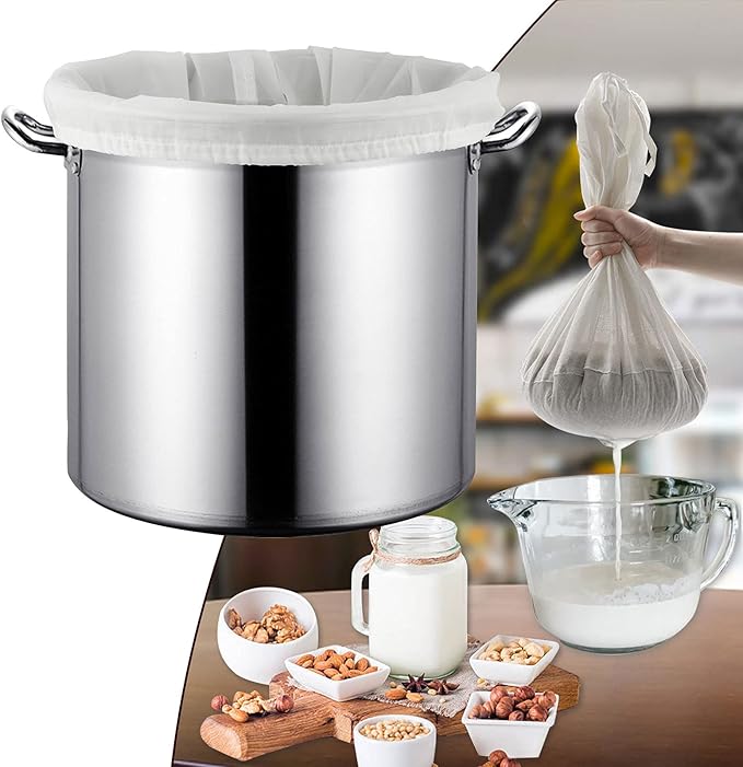 12"x18" Nylon Mesh Strainer Bags for Almond Nut Milk, Greek Yogurt, Home Beer Wine Brewing 180 Micron