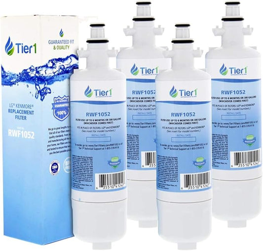 Tier1 ADQ36006101 Refrigerator Water Filter 4-pk | Replacement for LG LT700P, ADQ36006102, Kenmore 46-9690, 469690, ADQ36006101-S, WSL-3, FML-3, RFC1200A, Fridge Filter