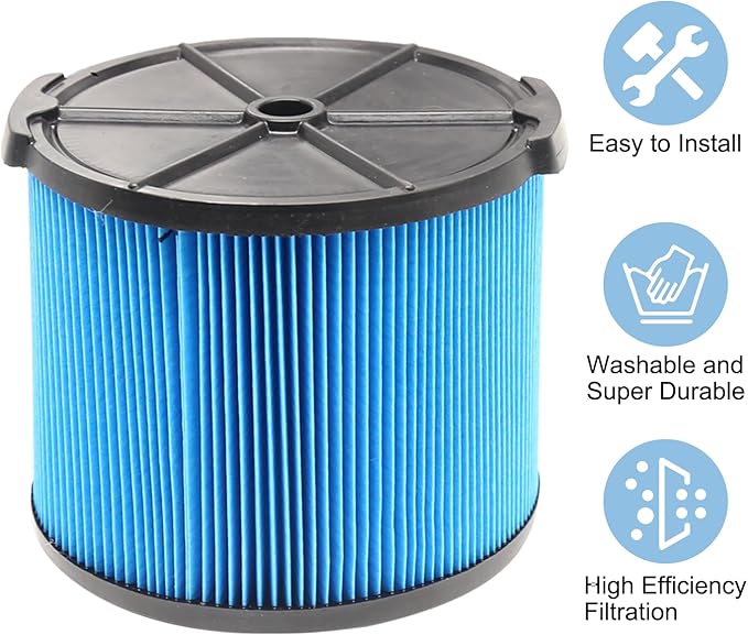 2 Pack VF3500 Replacement Filter for Ridgid Shop Vac 3-4.5 Gallon Wet Dry Vacuums + 4 Pack VF3501 Filter Bags + 4 Pack 26643 Fine Dust Filters for 3/4/4.5 Gallon Wet Dry Portable Vacuums