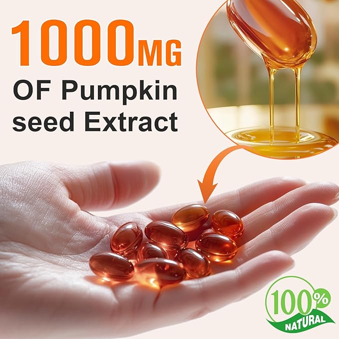 WHLH & WELL-BEING Pumpkin Seed Oil Capsules, Pumpkin Seed Oil for Hair Growth, 1000mg Per Serving, 300 Count