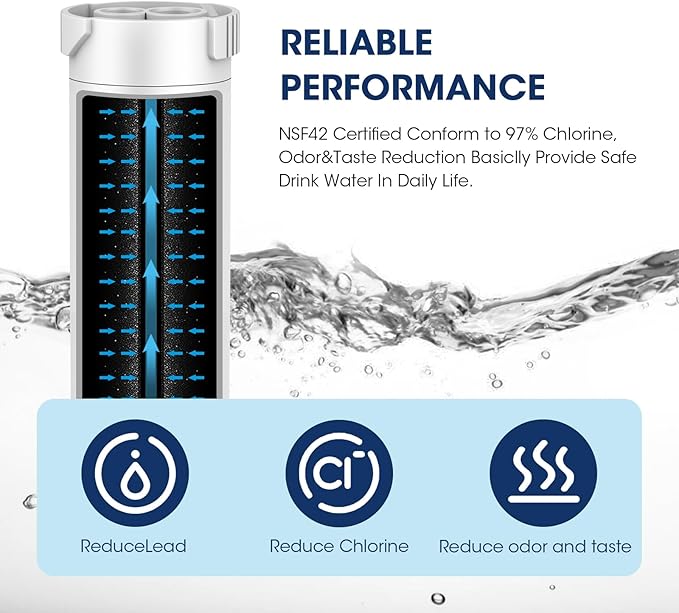 MARRIOTTO Water Filter Compatible with XWFE (Built-in CHIP), Replacement for GE XWFE, XWF Refrigerator Water Filter Pack of 3