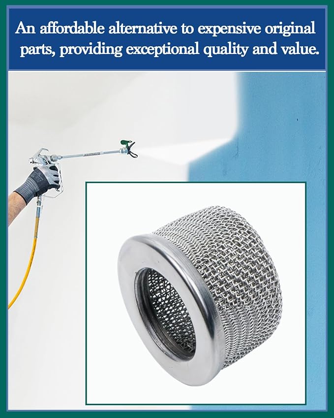 (2-Pack) 181072 1” NPT Thread Double-Layer Stainless Steel Pump Inlet Strainer Screen Filter Compatible with Graco 695, 795, 1095, 1595, 3900, 5900, 750, 1000, 1500 Airless Paint Sprayer