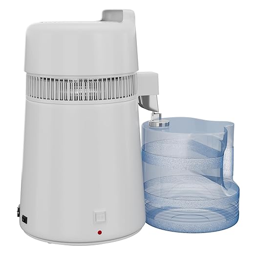 GarveeHome Water Distillers for Home Countertop, 1.5Gal/6L Stainless Steel Distilled Water Machine with Glass Container, 750W Desktop Drinking Purifier Filter Distilling Kit