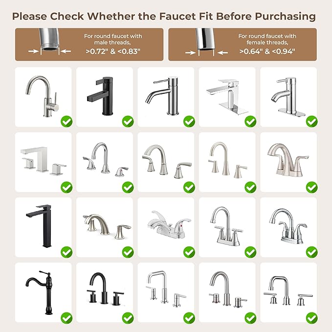 Waterdrop Water Filter for Sink Faucet 2.0, Bathroom Sink Water Filter Faucet for Skin, 0.01 Micron, Reduce Chlorine & Scale Control, BFT1 Water Softner(1 Filter Included)