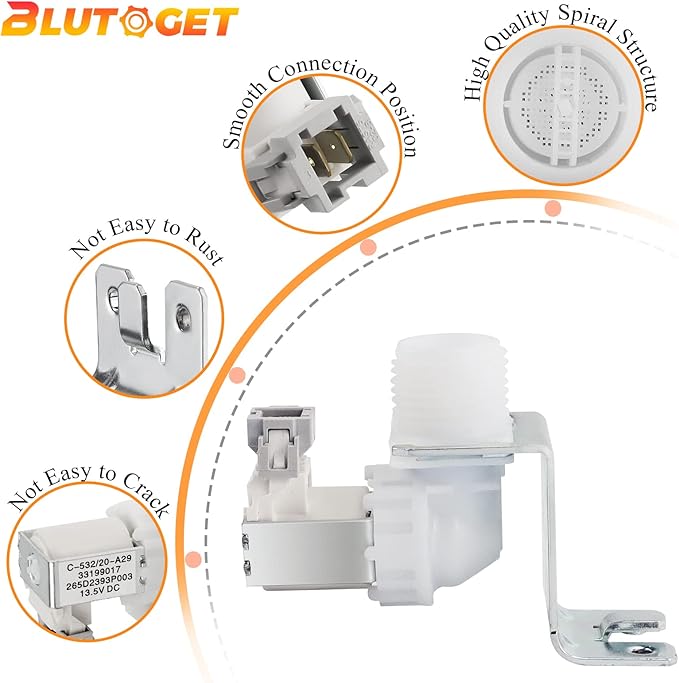 WD15X24213 WD15X22999 WD15X26140 Dishwasher Valve by Blutoget -Compatible for GE Dishwasher-Replaces 4547181 AP6286892 PS12342758 EAP12342758 WD15X20119 WD15X21340