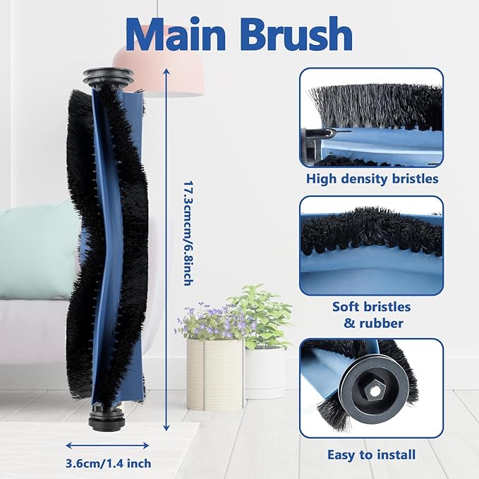 23 Pack X10 Pro Omni Replacement Parts for Eufy X10 Pro Omni Robot Vacuum, 1 Main Brush, 4 Hepa Filters, 4 Side Brushes, 6 Mop Pads, 6 Dust Bags, 1 Screwdriver 1 Cleaning Brush