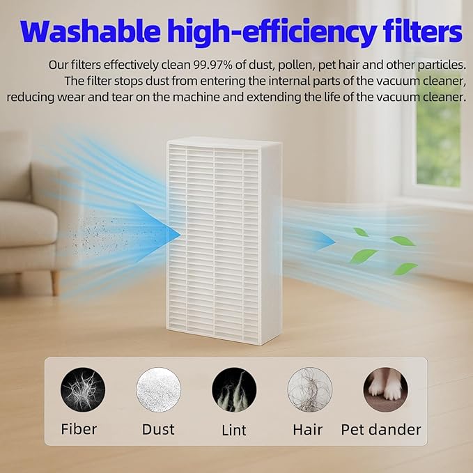 Replacement Parts Accessories Kit Compatible with Honiture V8 Pro Robot Vacuum Cleaner 1 Main Brush, 6 Side Brushes, 4 Hepa Filters, 4 Mop Pad