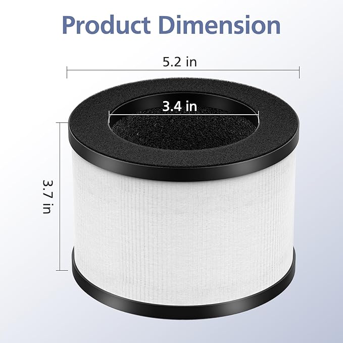 3 Pack TZ-K1 HEPA Replacement Filter Compatible with FreAire KN6391, Compatible with ToLife TZ-K1, Compatible with MK-01 MK-06, MJ012H, 3-in-1 HEPA Filter Replacement for Smoke Pollen, White