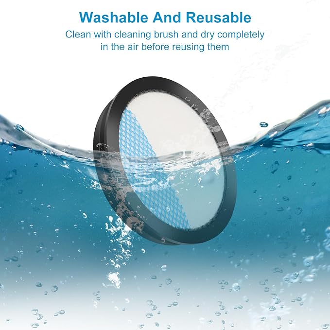 18V ONE + Cordless Pet Stick Vacuum Filter for Ryobi, PCL720, PBLSV716, PBLSV717 Stick Vacuum, Reusable Washable Filters, Compare to Part A32SV720N, 6 Pack