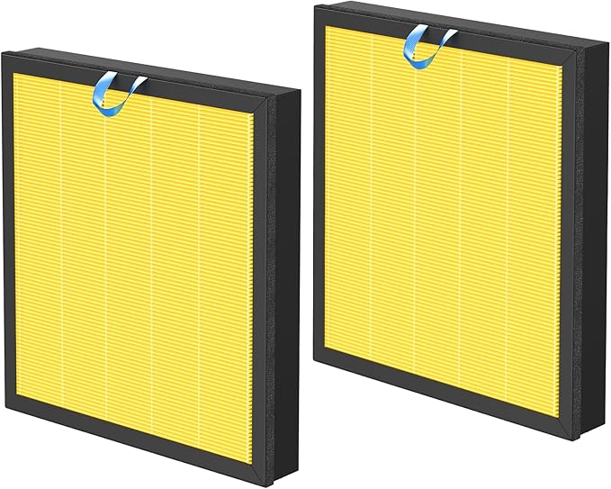2 Pack Vital 100S Pet Care Replacement Filter for LEVOIT Vital 100S and Vital 100S-P Air Purifier, 3-In-1 Filter, Efficiency Activated Carbon for Pets, Dust, Pollen, Vital 100S-RF-PA, Yellow
