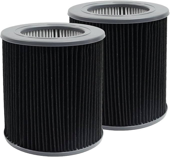 PUREBURG Replacement Filter Compatible with Molekule Air Mini & Air Mini+ Air Purifier, 2-Pack 6.1"(OD) x 6.5"(H)