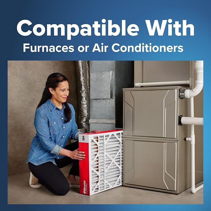 Filtrete 20x25x2 AC Furnace Air Filter, MERV 11, MPR 1000, Allergen Defense, 3-Month Pleated 2-Inch Electrostatic Air Cleaning Filter, 4 Pack (Actual Size 19.5 x 24.5 x 1.75 in)