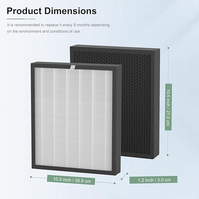 G3 Air Purifier Replacement Filter, Compatible with AMEIFU G3 (Sferf-30) Air Purifier, VEWIOR A3 Air Purifier and Tailulu HQZZ-260, 3-in-1 H13 True HEPA Air Cleaner Filter, 2 Pack