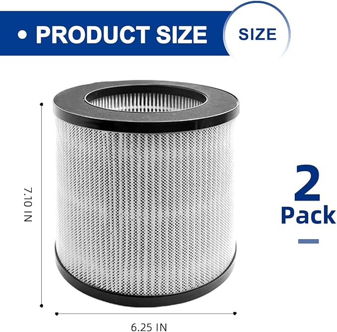 2801 Replacement Filter Compatible with Bissell MYair Personal Air Purifiers 2780 2780A 2780B 2780P and 27809 - Compare to My Air Part 2801-3-in-1 Air Filter and Activated Carbon Filters (2 Pack)