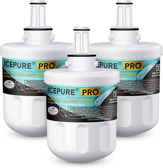 ICEPURE DA29-00003G Remove PFOA&PFOS, NSF/ANSI 401&473&53&42&NSF/ANSI/CAN 372 Water Filter, Replacement for Samsung DA29-00003A, Aqua-Pure Plus DA29-00003B, HAFCU1, RF267AERS, HDX-FMS-1, 3PACK