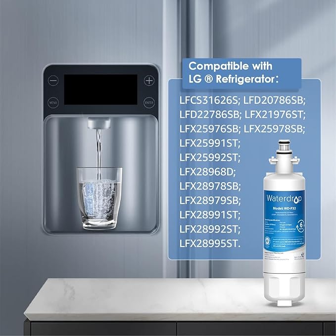 Waterdrop ADQ36006101 Replacement for LG® LT700P®, Kenmore 469690, 9690, FML-3, ADQ36006102, ADQ36006101-S Refrigerator Water Filter, 2 Filters