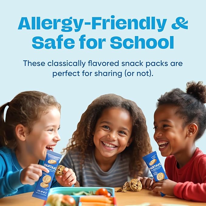 Partake Gluten Free Crunchy Chocolate Chip Cookies - Vegan - Free From the Top 9 Allergens Including Dairy, Wheat, Soy, Eggs, & Peanuts - Safe School & Office Snack (48 Packs, 1.09 oz)