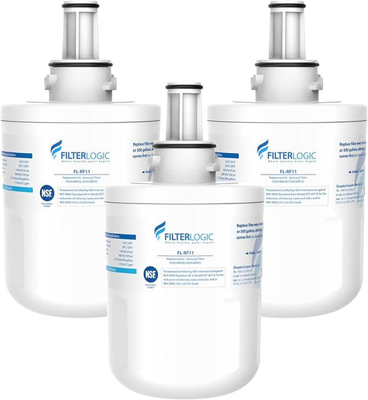 Filterlogic DA29-00003G Refrigerator Water Filter, Replacement for Samsung DA29-00003G, DA29-00003B, Aqua-Pure Plus, RFG237AARS, DA29-00003F, HAFCU1, RFG297AARS, RS22HDHPNSR, WSS-1 (Pack of 3)