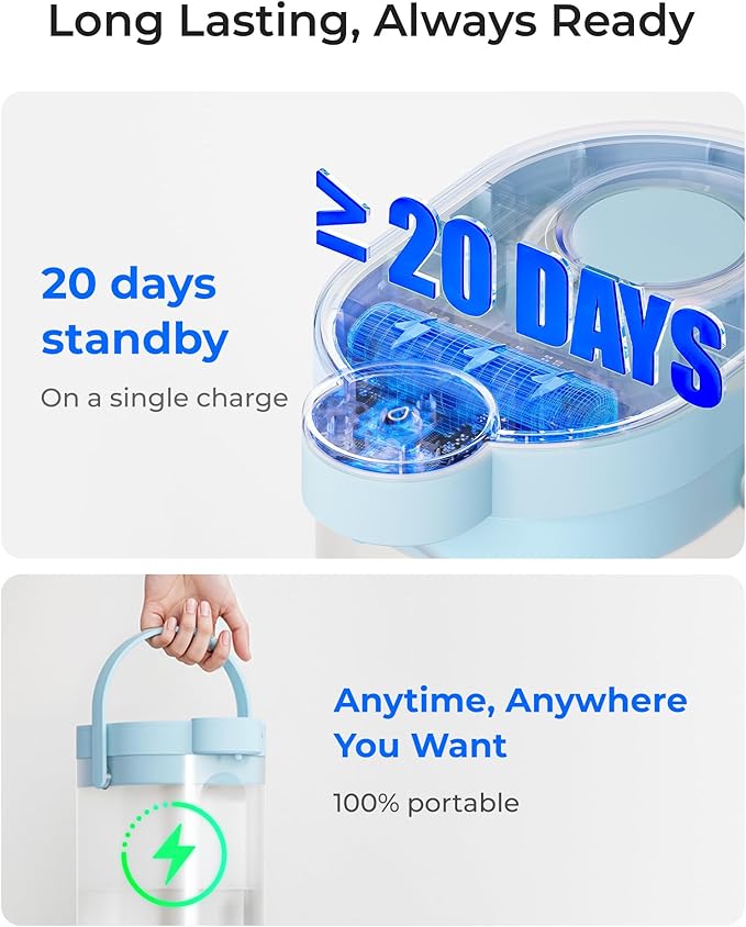 Waterdrop 0 TDS Zero TDS Water Rechargeable Water Filter Dispenser, 4-Stage Instant Electric Powerful Pitcher, Reduce Chlorine, Lead, 15-Cup Countertop Water Filtration System with 1 Filter, Blue