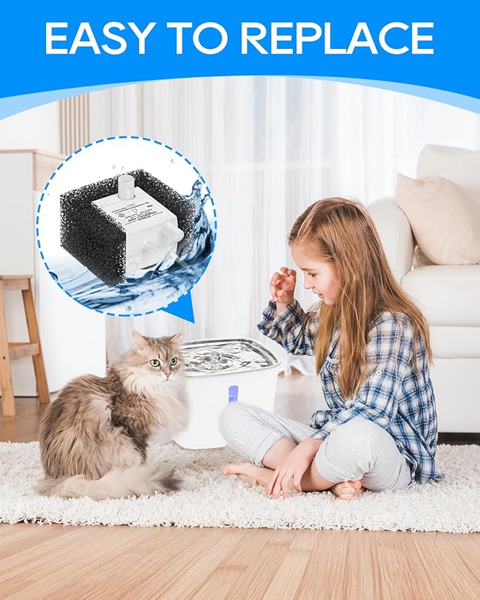12+12 Pack Pet Water Fountain Filter Kit Fit for Viva Pet Water Fountains for Cats and Dogs, Replacement Carbon Filters Compatible with PetSafe Outlast Fountain