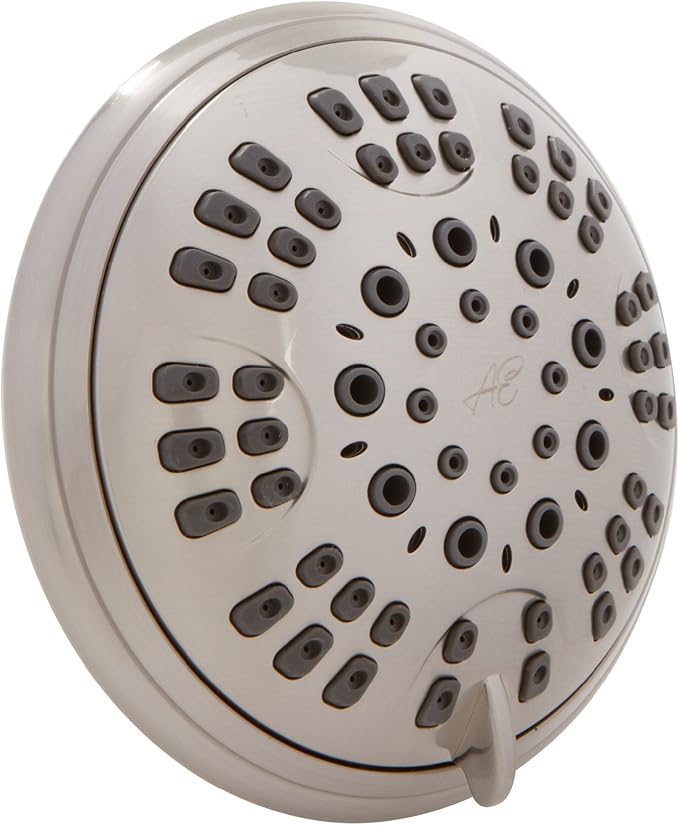 Aqua Elegante Brushed Nickel 1.8 GPM Luxury Shower Head, 6 Settings, BPA Free, Self-Cleaning Nozzles, Durable Brass Fittings