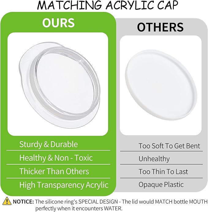 2pcs Glass Carafe with Lid, Premium Clear Water Pitcher Carafe 1 Liter Juice Containers with Lids for Brunch Cold Warm Water Beverage Wine Iced Tea Lemonade, BPA Free Shatter Proof