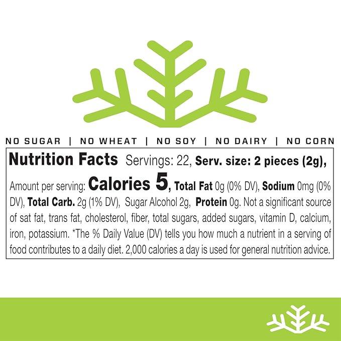 Spearmint KETO Xylitol Candy Chips (6-Pack) - SNØ 1.5oz Tin - Sugar-Free Candy With Only 2 Ingredients | Low Carbs, Diabetic-Friendly, Non-GMO, Vegan, GF & Kosher | Purest candy in the world!