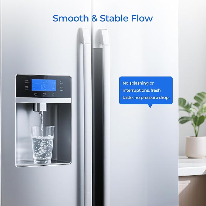 MIWF6200 Water Filter, Compatible with Midea MRS26D5AST, MF-2008-R2, Sharp SJWF200, SJG2254FS, Thor Kitchen WF200, Zline MIWFT2100, RFM-W-36, Insignia NS-WF26SS0-1 Models (3 Pack)