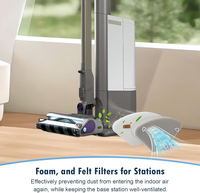 10 Pack HEPA Filters for Shark PowerDetect with Auto-Empty Cordless Vacuum IP3251 IP3251C, 1 Post-Motor Filter, 2 Pre-motor Foam and Felt Filters, 1 Dock HEPA Filter, 2 Dock Foam and Felt Filter