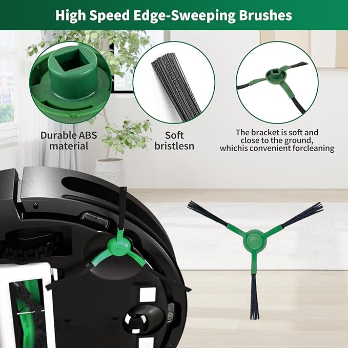 Replacement Parts compatible with iRobot Roomba Essential Series Y0140 Y0110 Y0112 Robot Vacuum Cleaner, Accessrioes inclue 2 Main Brush, 4 Mop Pad，6 Hepa Filter, 8 Side Brush