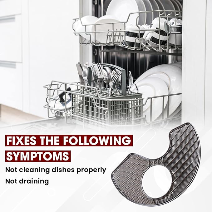 WPW10463906 Dishwasher Screen Filter by Seentech- Works with Whirl-pool, Ken-more, Kitchen-Aid; Replaces part numbers: AP6021820, W10195360, W10463906