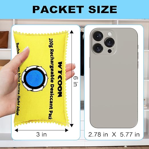 200g Rechargeable Desiccant Pack of 10, Moisture absorbers Bag, Desiccant Dehumidifier bag, Dehumidifier for Home Closets,Gun Safe, and Cars