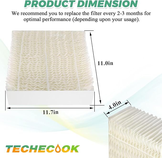 1043 Super Humidifier Wick Filter Replacement for Essick AirCare Evaporative Humidifiers Filter 1043 EP9500 EP9700 EP9800 831000 821000 826000 826800 and Bemis Space Saver 800 8000 Series by Techecook