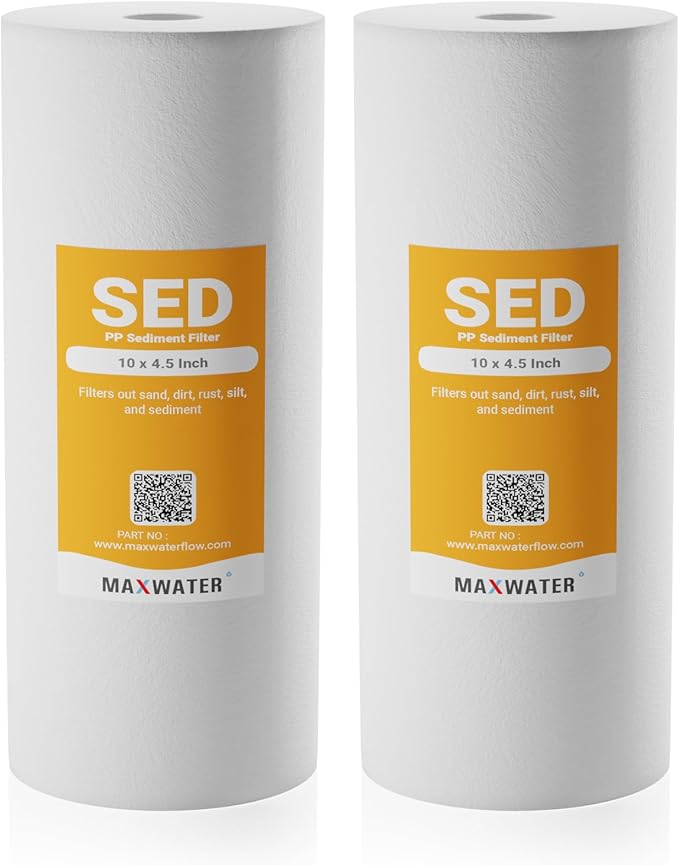 10BB PP Sediment Replacement Water Filter Whole House 1, 5 or 10 Micron 4.5" x 10" Cartridges Compatible with any 10" BB Filter Housings or Whole House Systems (2 Count, 5 Micron)