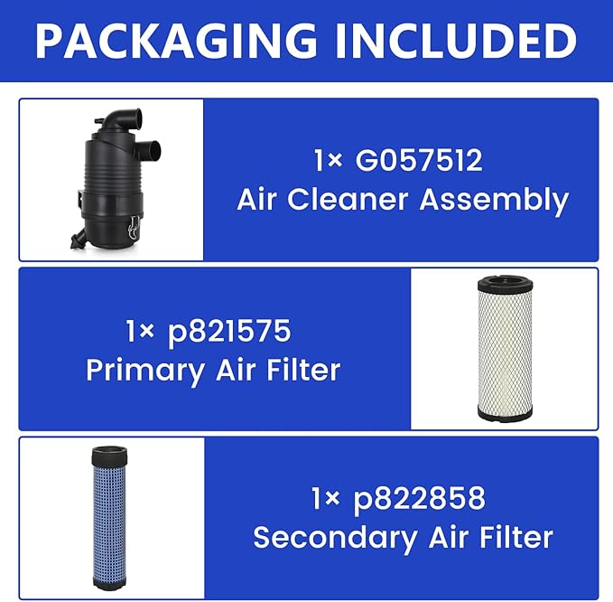 G057512 Air Cleaner with P821575 P822858 Air Filter - Fit for Donaldson FPG Radial Air Cleaner Housing Cap