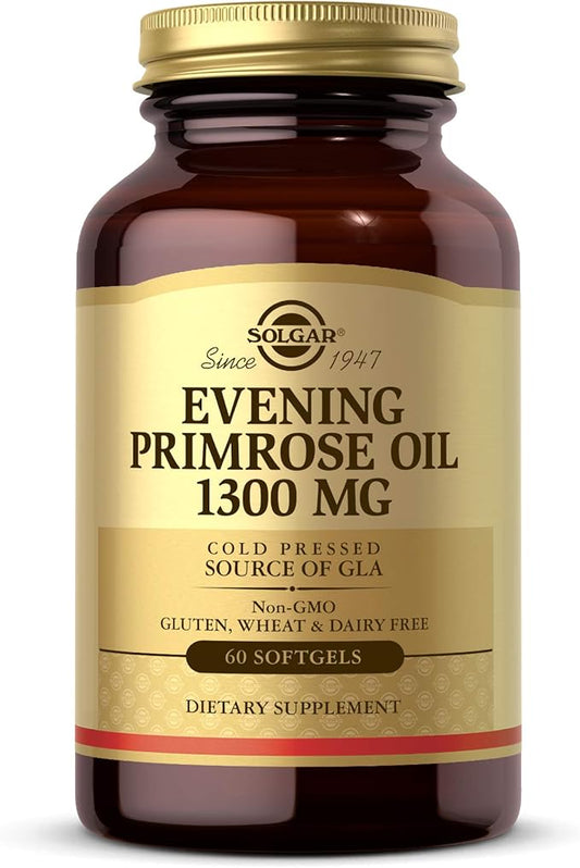 Solgar Evening Primrose Oil 1300 mg, 60 Softgels - Promotes Healthy Skin - Nutritional Support for Women - Non-GMO, Gluten Free, Dairy Free - 60 Servings