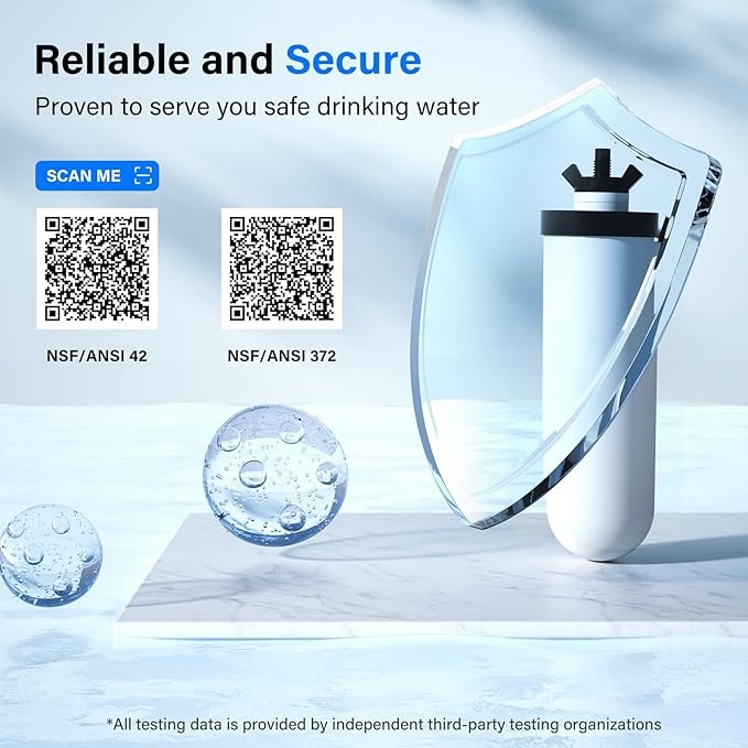 Purewell 8-Stage PF-4&FL-2 Purification Elements Set, Reduce Chlorine and Fluoride, Washable & Reusable, Replacement for ProOne®, Berkey®, Purewell® Filters and Water Filter Systems (4 Pack, K Series)