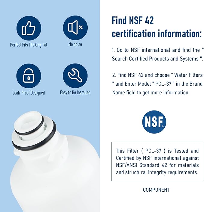 REPLFLTR55 Thermador Water Filter Replacement, Compatible with Bosch Ultra Clarity Pro B36CD10ENS, B36FD10ENS, B36CD10ENS, B36FD10ENS, 1 Pack