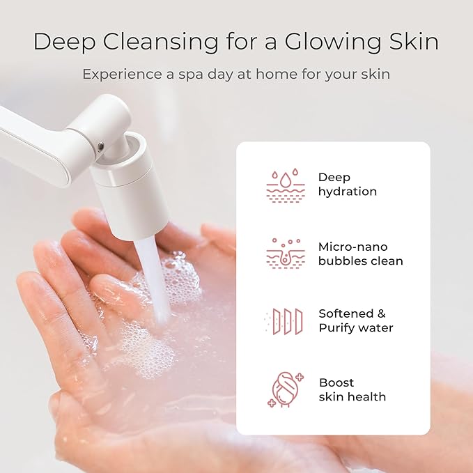 Waterdrop BFC3-Lite Skincare Face Washer Water Filter, Bathroom Sink Filter Water Faucet for Skin, Reduce 99% Chlorine, Nanoscale Deep Cleaning, Hydrate Deeply