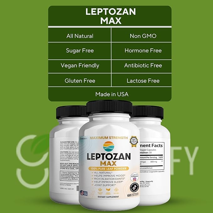 Leptozan Max, 800mg Horseradish Tree Moringa Supplement, 60 Veggie Capsules, 30 Day Supply (3)
