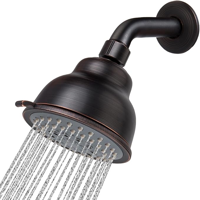 Voolan High Pressure Shower Head with Shower Arm - 5 Function Rain Shower Head - Comfortable Shower Experience Even at Low Water Flow - Oil-Rubbed Bronze