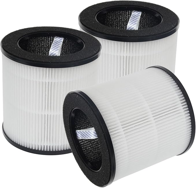 PUREBURG Replacement Filter Compatible with Tailulu AP050 Air Purifiers,3-Pack H13 True HEPA Activated Carbon 3-Stage Filtration Air Clean Dust VOCs