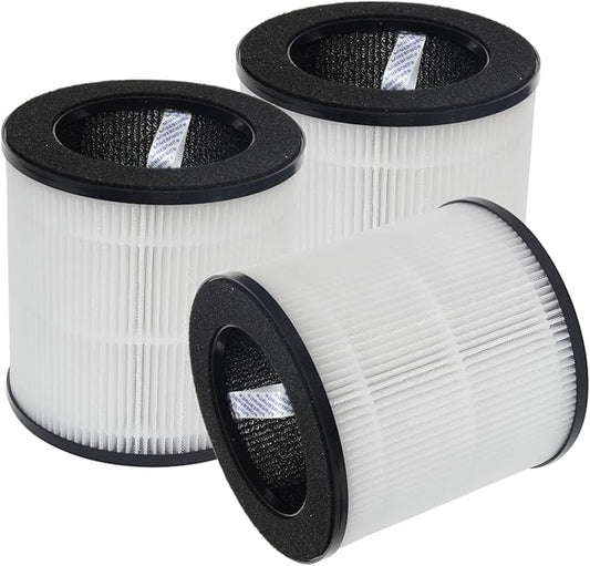 PUREBURG Replacement Filter Compatible with Tailulu AP050 Air Purifiers,3-Pack H13 True HEPA Activated Carbon 3-Stage Filtration Air Clean Dust VOCs